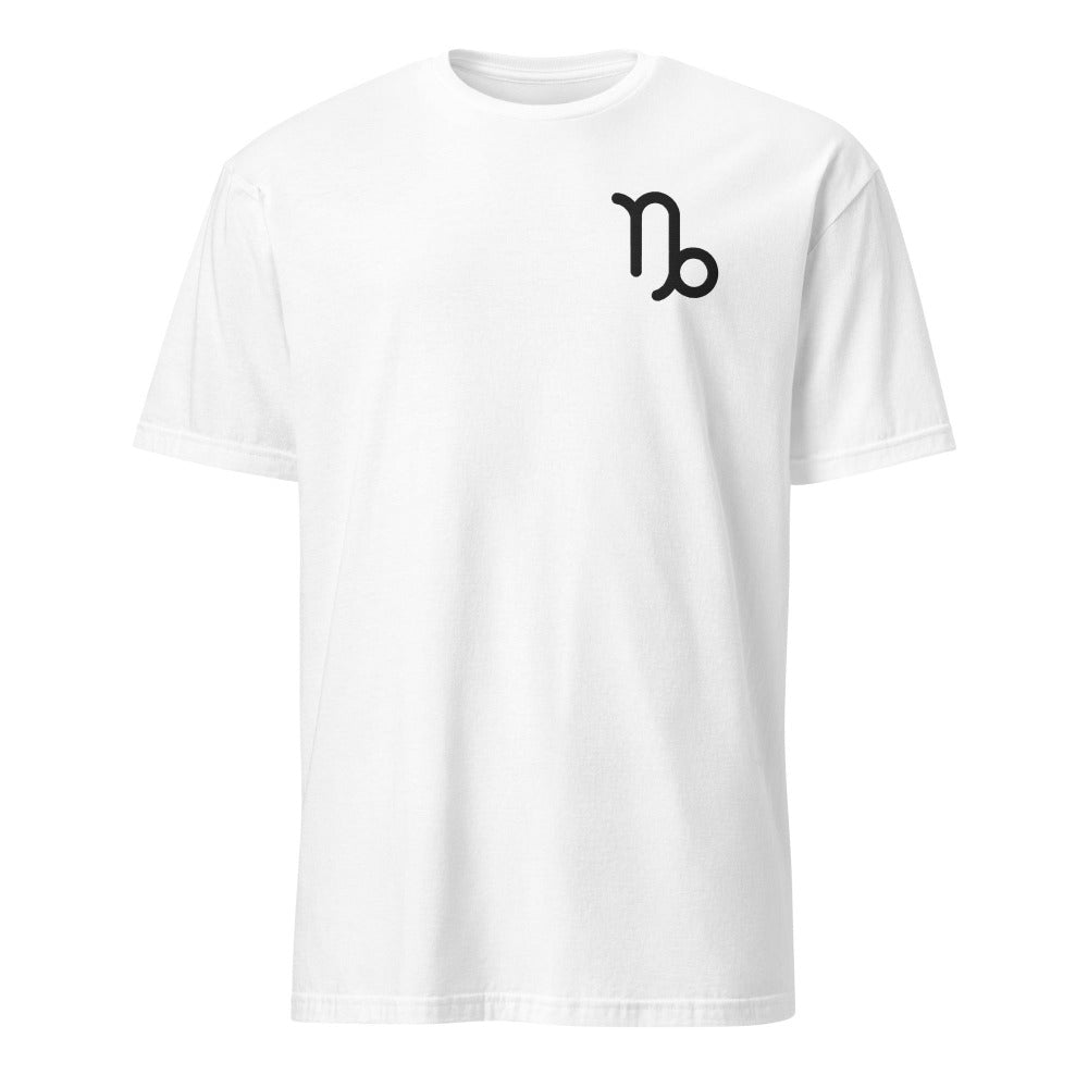 Capricorn Zodiac Embroidered TShirt - White Color - https://ascensionemporium.net